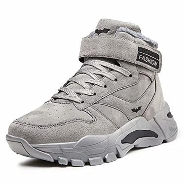 Imagem de Lee Coopel Winter Plus Velvet Shoes Botas masculinas de caminhada resistentes à água com cadarços, bico redondo – Sapatos masculinos para caminhada – Sapatos antiderrapantes para caminhada,