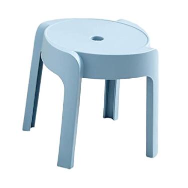 Imagem de Banquinho para sapatos, leve, confortável, ergonômico, multifuncional, resistente, para crianças, para, para quarto, cozinha, Azul