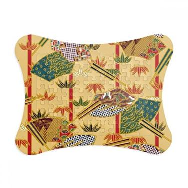 Imagem de Arte Fan Leaves Ukiyo-e Japão moldura de quebra-cabeça decoração de imagem ornamento de jogo de quebra-cabeça