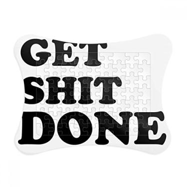 Imagem de Moldura de quebra-cabeça Get Shit Done Words Design com citações de palavras Decoração Enfeite de quebra-cabeça