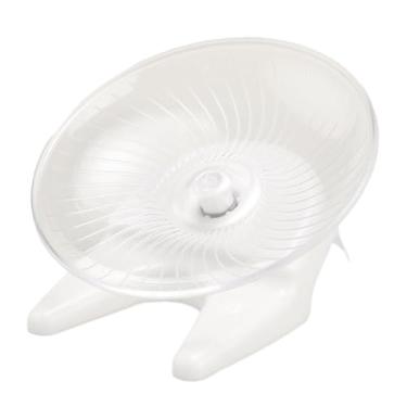 Imagem de ＫＬＫＣＭＳ Rolo silencioso da roda do hamster, brinquedo redondo da plataforma da atividade, disco giratório da roda running para o rato, animais pequenos do, branco