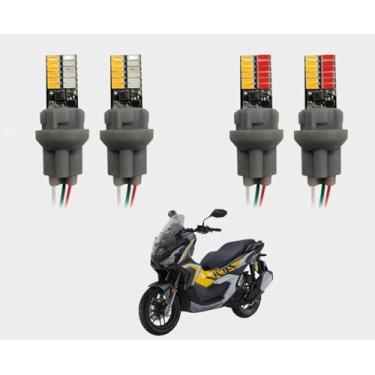 Imagem de Lâmpadas de Led Para Piscas Moto Scooter Com Strobo e Lanterna Universal