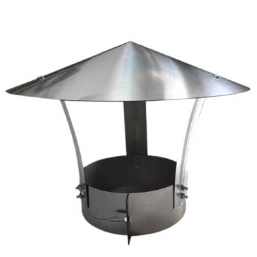 Imagem de Tampas de chaminé Tampa de chaminé para todos os climas, tampas de chaminé de lareira de 5 polegadas, tampa de chuva de chaminé fácil de instalar, tampa de chaminé superior de cone redondo para exteri