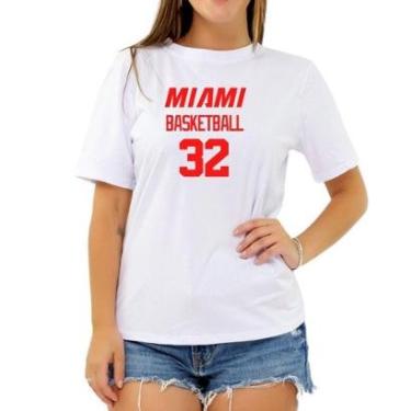 Imagem de Camiseta Cidade Feminina Miami Basketball Basketball 32-Feminino