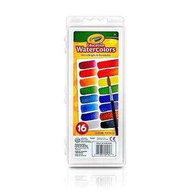 Imagem de Crayola Watercolor Paint Set, 16 Washable Paint Colors, 1 Paint Brush, Art Tools for Kids, Assorted