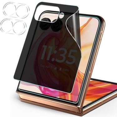 Imagem de Anbzsign [Pacote com 2 + 2 para Motorola Razr 50 Ultra/Moto Razr Plus (2024) Protetor de Tela Frontal com Proteção de Lente de Câmera, Película Flexível Anti-Espião Compatível com Capa