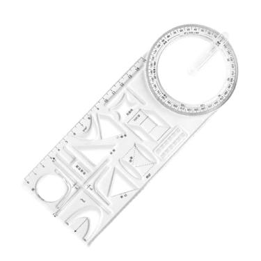 Imagem de Generic Régua geométrica multifuncional, régua de medição de matemática, modelo de medição, réguas para arte, ensino de matemática, estudantes, Colégio