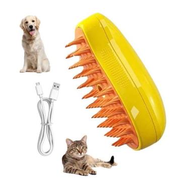 Imagem de Escova a Vapor Gato Cachorro Cao Pet Removedor de Pelo Eletrica Bateri