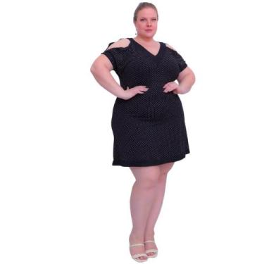 Imagem de Vestido Feminino Plus Size Confortável - WM, G1, Poá, Feminino