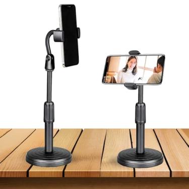 Imagem de Suporte de Celular Mesa Universal Ajustável Giratório 360 graus SEVMAG Live Vídeo Foto Reunião Escritório Regulagem de Altura