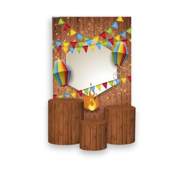 Imagem de Painel De Festa Vertical 1,50 x 2,20 + Trio De Capas Cilindro - Festa 