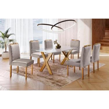 Imagem de Conjunto Sala de Jantar 6 Lugares Alvorada Mesa e Cadeiras Madeira Mac