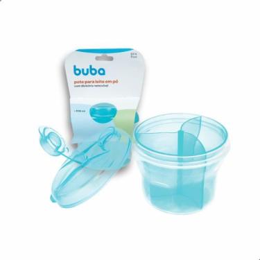 Imagem de Pote Dosador De Leite Em Pó Alimentação Bebe 3 Divisórias - Buba, Azul