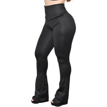 Imagem de Calças Feminina Boca De Sino Cintura Alta Levanta Bumbum - Fanáticos P