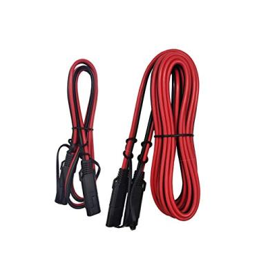 Imagem de Cabo de extensão de conector SAE - 3,5 m com cabo SAE de 4 m para SAE conector de carregador de bateria 16AWG 2 pinos Bullet Quick Connect Chicote de fios de desconexão para painel solar bateria concurso motocicleta carros trator