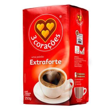 Imagem de Café Torrado e Moído 3 Corações Extra Forte a Vácuo 250g
