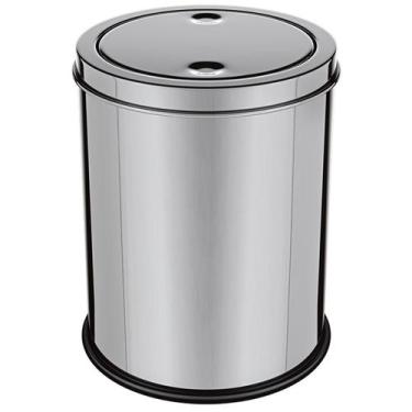 Imagem de Lixeira Inox 5 Litros Basculante Banheiro Cozinha Escritório - Clink
