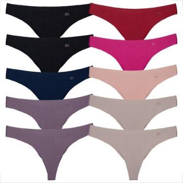 Imagem de Kit 10 Tangas Fio Corte A Laser Feminina Moderna Atacado - Básica Lind