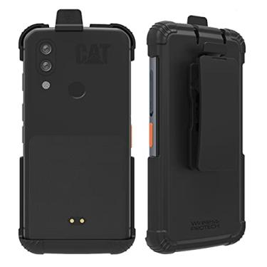 Imagem de Wireless ProTech Capa compatível com CAT S62 PRO e CAT S62, ajuste seguro, trava de liberação rápida e clipe de cinto giratório resistente (preto)