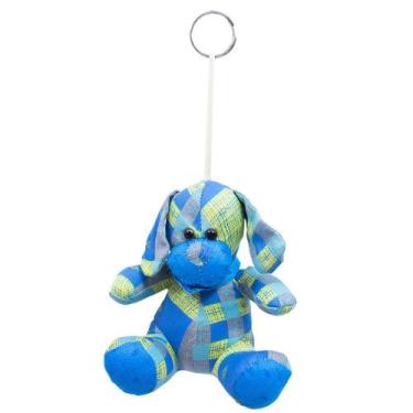 Imagem de Chaveiro Cachorro Tecido Azul 14cm - Pelúcia - Foffy
