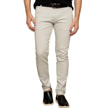 Imagem de Calça Masculina Social Sarja Slim Fit C Lycra Bolso Faca - Mitchelgutt