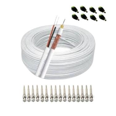 Imagem de Kit P/ Instalação 8 Câmeras Segurança Conectores e CaboCFTV - VS CABO 