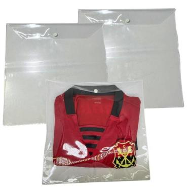 Imagem de Embalagem Multiuso PVC Cristal com Botão 30x30cm Kit 50unds - Embalage