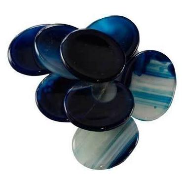 Imagem de Pedra Azul Ônix Preocupado (Uma Pedra, Palheta Aleatória)