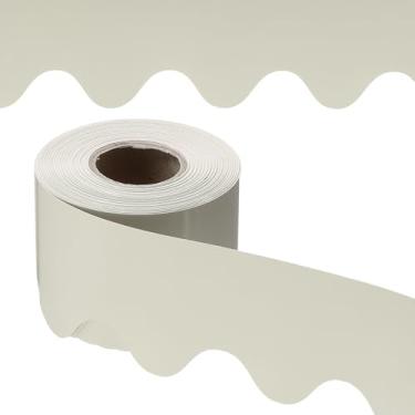 Imagem de PATIKIL Borda de quadro de avisos, pôster de 65,5 metros, quadro-negro, decoração de cortiça, bordas recortadas, decoração de parede para sala de aula e escritório, marrom claro