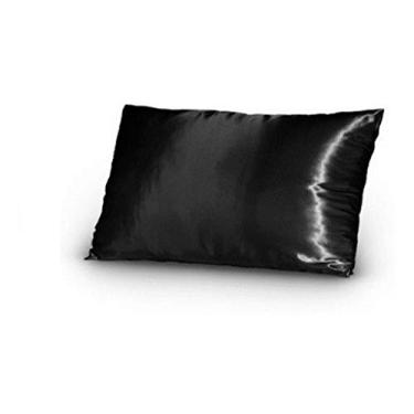 Imagem de 2 Fronhas De Cetim Seda Preto Anti Frizz Alto Brilho