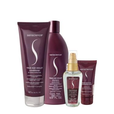 Imagem de Kit Senscience True Hue Violet Shampoo Condicionador Máscara Óleo (4 p