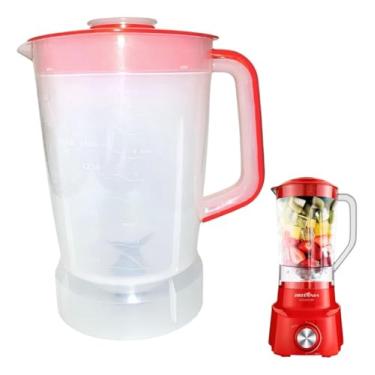 Imagem de Copo para liquidificador serve para Britânia BLQ 970 turbo 900 W Britâna Diamante 800 translúcido (TAMPA VERMELHA)