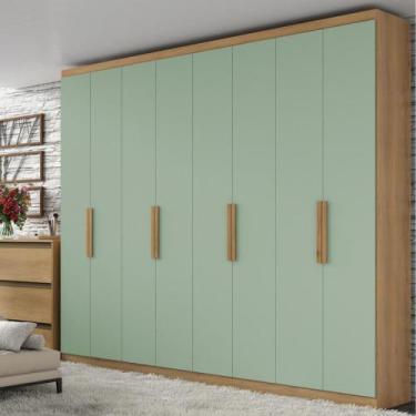 Imagem de Guarda Roupa Casal 8 Portas 4 Gavetas Milan THB, Capuccino/Menta