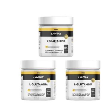 Imagem de Kit 3 Lavitan L-glutamina Em Pó 300g + 1 Dosador - Cimed