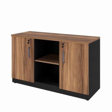 Imagem de Armário Baixo Credenza p/ Escritório 1,20 EXPRESS Nogal/Pre - WebOffic