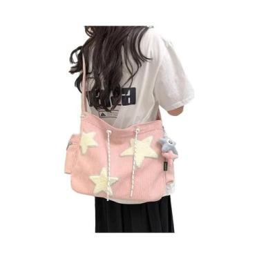 Imagem de Bolsa de Veludo Grande com Design de Estrela - Para Estudantes e Viage