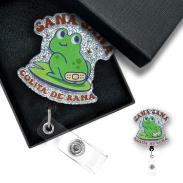 Imagem de Sana Sana Colita De Rana Porta-crachá de identificação engraçado Responder Ambulância Carretel de crachá retrátil com clipe jacaré, para enfermeira médica ICU ER estudante de enfermagem professor
