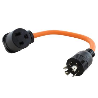 Imagem de AC Connectors Adaptador de solda L1430650-AM 3,8 m Gerador L14-30 Plugue (4 pinos 30 Amp) para NEMA 6-50R 50 Amp 250 Volts Cabo adaptador