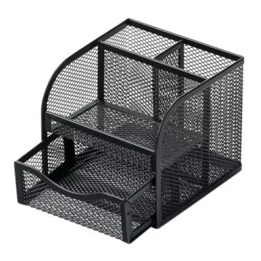 Imagem de Porta Lápis Organizador Mesa Escritório 4 Divisórias Aramado