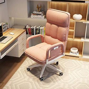 Imagem de Cadeira de escritório para jogos, cadeira de computador, cadeira giratória de encosto alto, cadeira de mesa estofada com apoio de braço, cadeira de computador doméstica ergonômica, cadeira reclinável