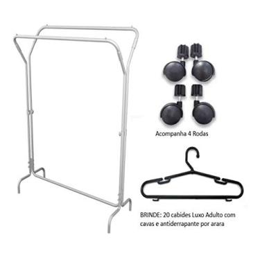 Imagem de Arara Desfile Dupla Luxo Reforçada com Rodas +