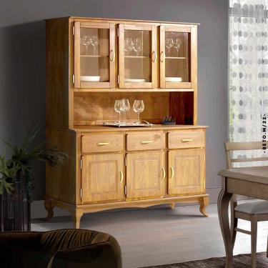 Imagem de Armário Grande Rústico Portas Em Vidro Mel Shop jm