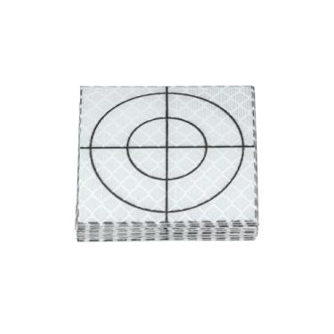 Imagem de PATIKIL Folhas refletoras de pesquisa 50 x 50 mm, 12 peças de folhas de alvo refletivas autoadesivas fita de marcação de alvo para total de estações Check Shots Monitoramento de miras traseiras