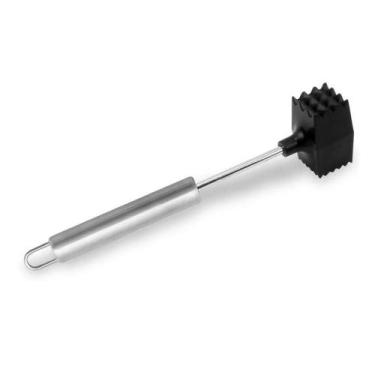 Imagem de Martelo Amaciador de Carne Luxo Aço Inoxidável 26cm Kehome, Preto, 26 