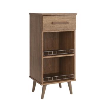 Imagem de Balcão Fruteira Suporte para Água, Gaveta e 2 Espaços, 87,5 x 39,5 x 38 cm Cozinha (CANELA)