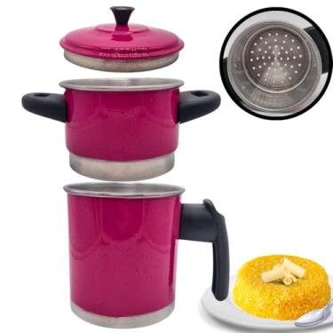 Imagem de Cuscuzeira Pequena Individual Nordestina Rosa Pink Nº 10 – Tradição e Sabor na Sua Cozinha