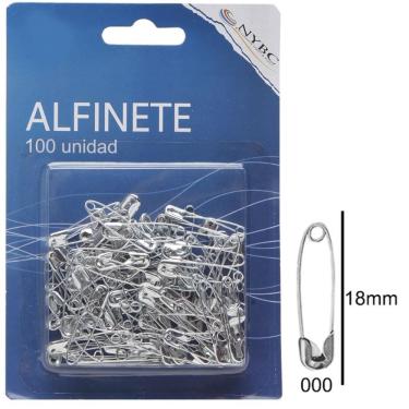 Imagem de Alfinete de Seguranca N.000 Prata C/100unid. - Nybc