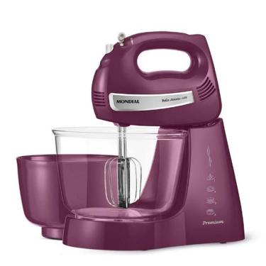 Imagem de BATEDEIRA MONDIAL 4 VELOCIDADES TURBO TIGELA DUPLA Lilas 220V