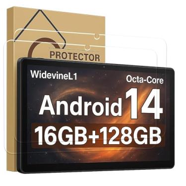 Imagem de Doemoil Pacote com 2 protetores de tela para tablet UGRIHACH A7 Android 14 tablet de 11 polegadas, rigidez 9H, sensível ao toque, bordas arredondadas 2,5D, sem bolhas, fácil de instalar,