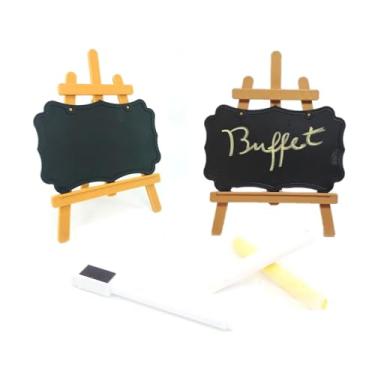Imagem de Conjunto 10 Mini Lousa Plástica com Cavalete para Decoração de Festas, Mimos, Lembrancinhas e Buffet